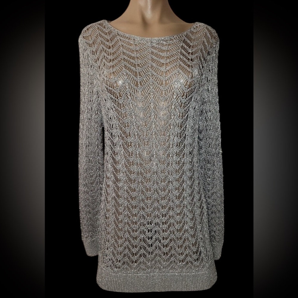 Chico's Silver Knit Sweater